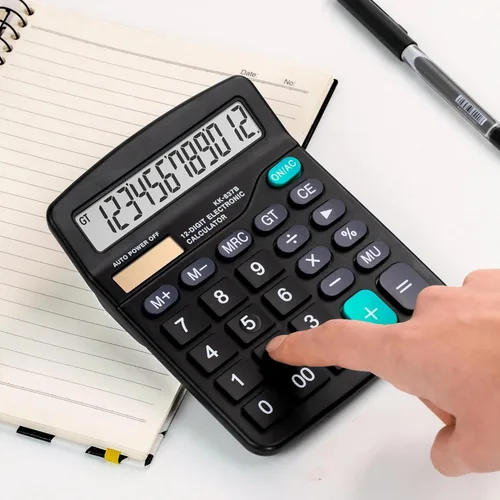 Miniatura 4 de Calculadora Calculadora de oficina de 12 dígitos con pantalla LCD grande, energía solar dual y batería Calculadora de botón grande Oficina
