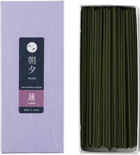 Miniatura 13 de Asayu Japan Varitas de incienso con bajo humo para meditación matutina o nocturna, relax o yoga, hecho en Japón 1.41 oz - Jardín Zen japonés
