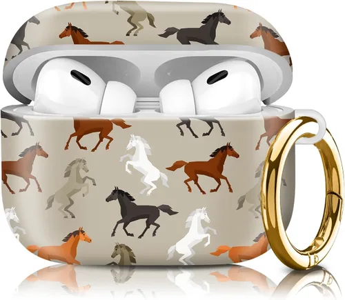 Miniatura 13 de Funda compatible con AirPod Pro de 2ª/1ª generación, ligera y duradera, resistente con llavero, diseño elegante funda para AirPod para mujer