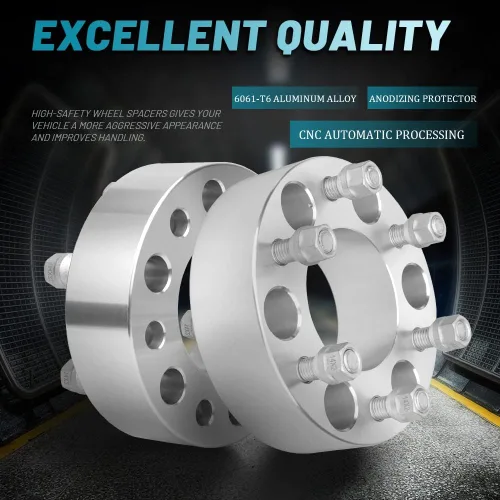 Miniatura 6 de IRONTEK Espaciadores de rueda de 2 pulgadas de 0.236 x 5.315 in para F150 (orificio de cubo de 3.429 in, pernos M14x2) 0.236x5.315 in a 0.236x5.315