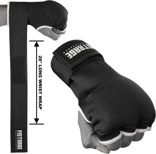 Miniatura 2 de FISTRAGE Guantes interiores de boxeo para puñetazos, vendajes acolchados elásticos debajo de las manoplas, soporte de muñeca largo y rápido