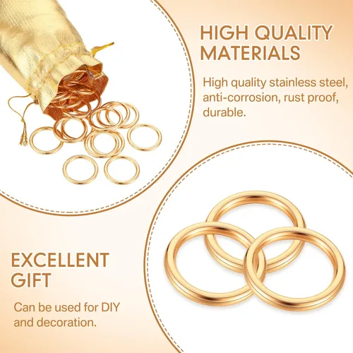 Miniatura 3 de Chalyna 11 piezas de anillos de oro de metal dorado para exhibición de figuras de juego de atrapasueños con bolsas de organza con cordón