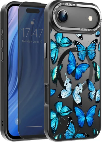 Miniatura 11 de Goodon Funda para iPhone 17 Pro con protector de pantalla de privacidad, compatible con Magsafe, a prueba de golpes, translúcida mate, bonita funda