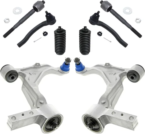 Miniatura 303 de Detroit Axle - Kit de brazos de control de extremo delantero de 8 piezas para Dodge Dakota 00-04, Durango 00-03, 4 brazos de control superior e