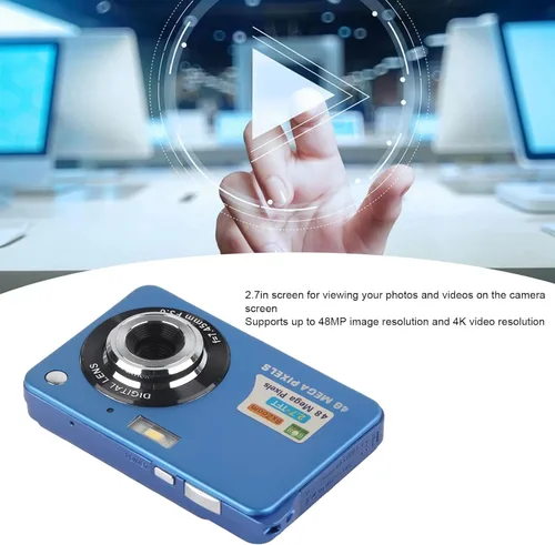 Miniatura 5 de Eujgoov Digital Camera, 4K 48MP Vlogging Camera with 8X Zoom 2.7in Screen and Fill Light for Photography (Blue)