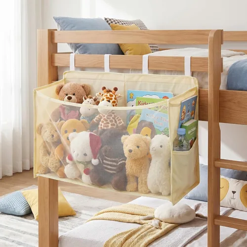 Beeveer Organizador de animales de peluche para mesita de noche, red organizadora de juguetes de peluche de gran capacidad que ahorra espacio con