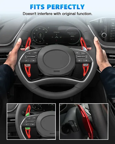 Miniatura 4 de Karltys Extensión de volante de aleación de aluminio para palanca de cambios de Hyundai Sonata 2020-2023 /Tucson 2022-2024 /Santa Cruz
