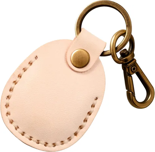 Soporte para Airtag de Cuero Genuino, Llavero Portátil Air Tag con Anillos para Llaves Cobertura Completa Funda Oculta para Air Tags Compatible con