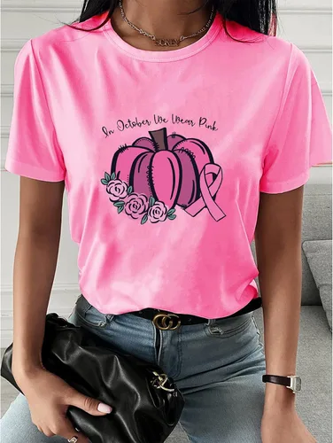 Miniatura 3 de Camisetas de concientización sobre el cáncer de mama para mujer, camiseta de cinta rosa