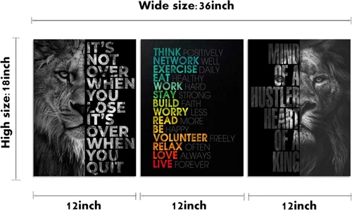 Miniatura 7 de Arte de pared motivacional para oficina, lienzo inspirador, arte de pared, póster de ajetreo, impresión de cita de empresario, pintura de pared, 3