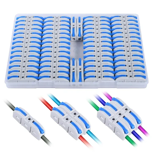 Miniatura 14 de Kit de conectores de palanca para cables eléctricos de conexión rápida, para terminales en línea compactos, 28-12 AWG, 1 entrada 1 salida, 60 piezas