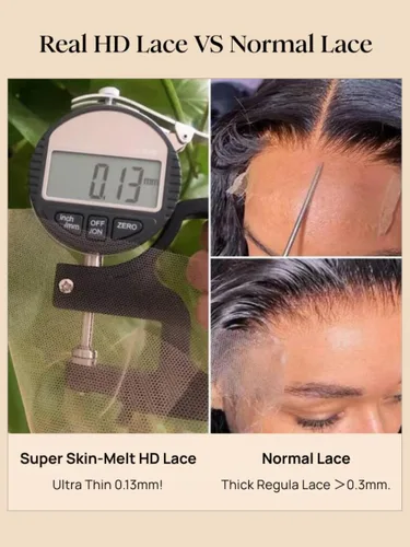 Miniatura 7 de UNICE - Pelucas de cabello humano con cierre de encaje HD de 5 x 5, con mezcla Blendaway, sin pegamento, onda corporal, con cordón de ajuste