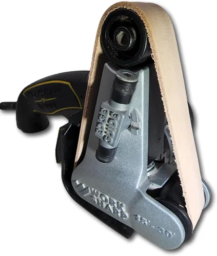 Miniatura 5 de Leatherbeltman - Paquete de 2 cinturones de cuero para afilar y pulir de 3/4" x 12". Se adapta a Ken Onion Work Sharp - Incluye compuestos blancos