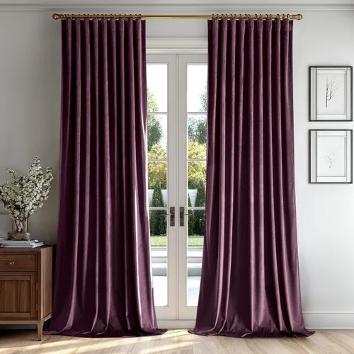 Miniatura 8 de MIULEE Cortinas de Terciopelo Negro de 84 Pulgadas de Largo 2 Paneles - Cortinas de Ventana con Pliegues Pinzados de Lujo que Oscurecen