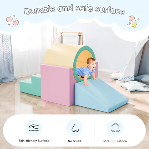 Miniatura 3 de TOLEAD Túnel/Escaleras de Espuma para Trepar, Juego de Actividad de Espuma para Trepar y Arrastrarse para Niños Pequeños y Niños, Equipo de Gimnasio