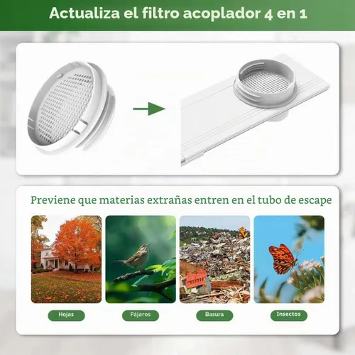 Miniatura 5 de Kit de ventilación de aire acondicionado portátil mejorado para puerta corrediza con filtro de acoplador 4 en 1, adecuado para manguera de escape