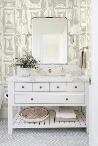 Miniatura 3 de GloryTik Papel Tapiz Despegar y Pegar Bohemio Moderno Beige Papel de Contacto Despegar y Pegar Papel de Pared Removible Autoadhesivo Geométrico