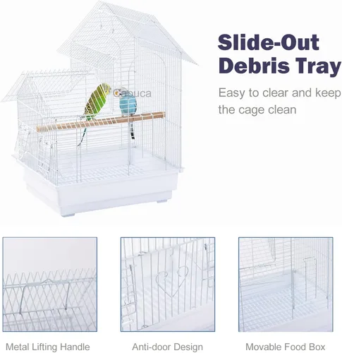 Miniatura 4 de Jaula de Viaje para Pájaros Pequeños - Kit de Iniciación Ligero para Pájaros Pequeños con Jaulas para Pájaros y Accesorios Ideal para Periquitos