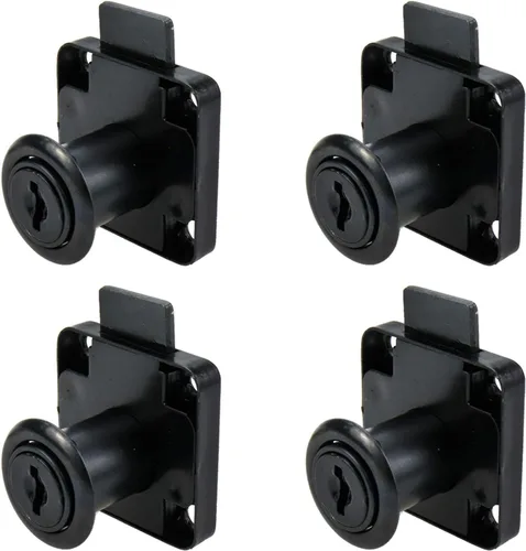 Sscon Paquete de 4 cerraduras de gabinete para cajones, cerraduras de escritorio con llaves para archivadores, cajas de almacenamiento, tipo modelo