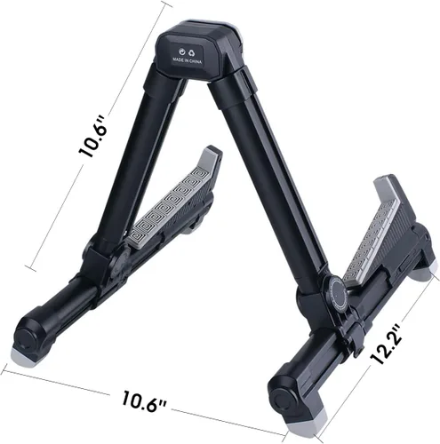 Miniatura 2 de ENO MUSIC Soporte de guitarra - Alumium Alloy A-Frame Soporte plegable universal, adecuado para guitarras acústicas, eléctricas y bajas, color negro