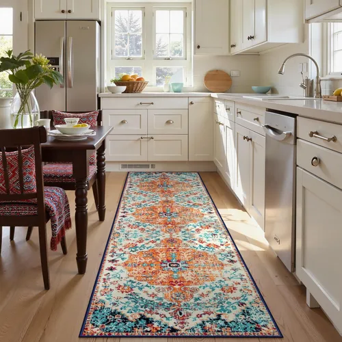Miniatura 2 de Lahome Alfombra de Pasillo de Medallón Floral Bohemio de 2'8" x 10', Alfombra de Pasillo para Cocina Suave, Lavable y Antideslizante, Alfombras