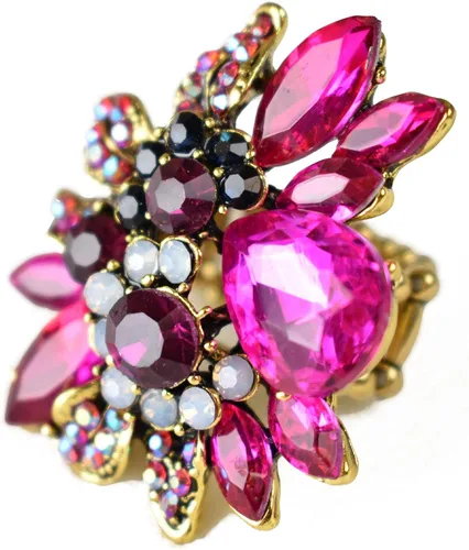 Miniatura 3 de NYFASHION101 Anillo elástico de moda para mujer con piedra marqués de vid