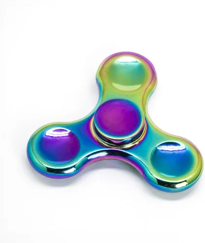 Miniatura 2 de Fidget Spinner de metal arco iris antiansiedad, alivia el aburrimiento, hiperactividad.