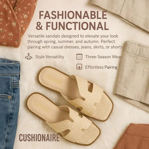 Miniatura 5 de CUSHIONAIRE - Sandalias Voyage para mujer, con espuma viscoelástica, distintos anchos disponibles