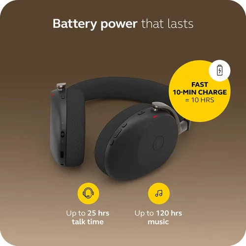 Miniatura 4 de Jabra Evolve3 85 - Auriculares inalámbricos Bluetooth con micrófono para el trabajo, USB-A, tecnología de llamada de voz AI, cancelación activa