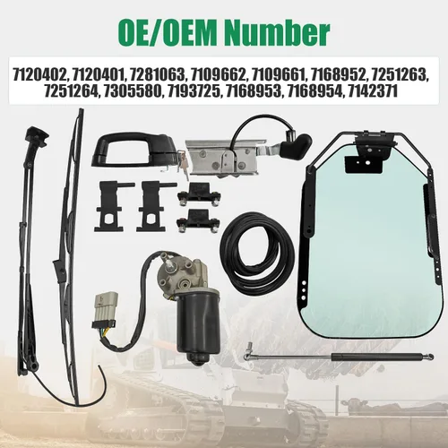 Miniatura 4 de 7120401 - Conjunto de vidrio para marco de puerta delantera compatible con Bobcat A770 AWD S modelos S590 S650 S770 S570 para cargadores compactos