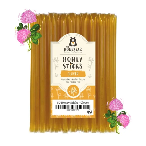 Miniatura 43 de The Honey Jar Palitos de miel lisos, pajitas de miel pura para el té, café o un placer saludable, una cucharadita de miel saborizada por barra