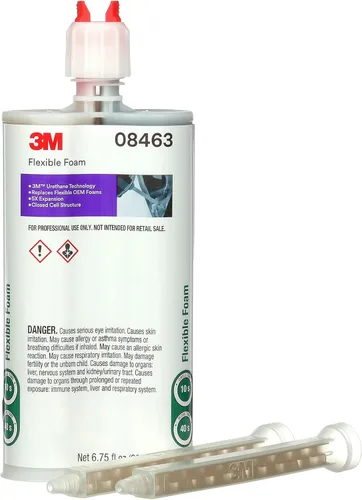 3M Espuma Flexible 08463, Uretano, Resistencia a la Humedad, Rápida, Amortiguación de Sonido, Cartucho de 200 mL, Fábrica