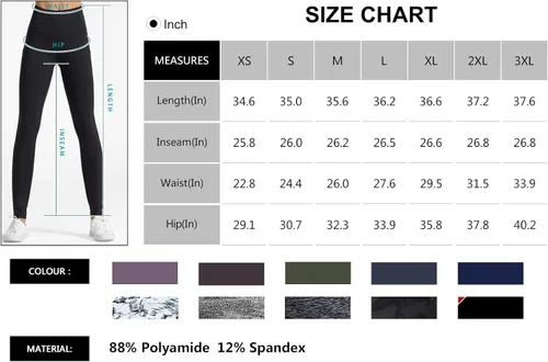 Miniatura 7 de Dragon Fit - Pantalones de yoga de compresión con bolsillos interiores pantalones deportivos de cintura alta con control de abdomen leggings