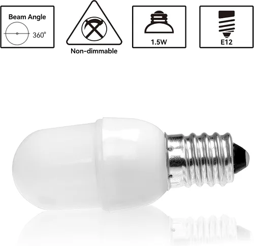 Miniatura 4 de Bombilla de luz nocturna, [4 unidades] equivalente a una bombilla LED nocturna de 15 W, bombillas LED de 1.5 W C7 S6, base de mini candelabro E12
