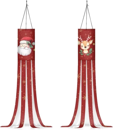 Miniatura 11 de Binienty 4th of July Winsock Patriotic Outdoor Decor Wind Socks Hanging Flag Welcome Home Decoration Party Yard Hanging Windsock, 2 Pcs Set Decor