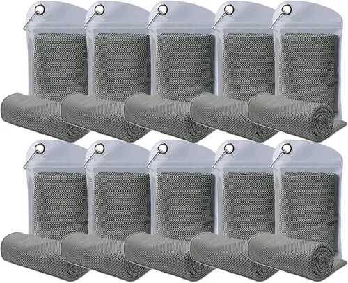 Miniatura 14 de Paquete de 10 toallas refrescantes de microfibra a granel, toalla de hielo de secado rápido, transpirable, toalla de sudor frío, toalla que se
