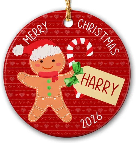 Miniatura 14 de Adornos de Navidad personalizados de animales del bosque 2026, primera decoración de árbol de Navidad del bebé, adorno de primera Navidad, adorno