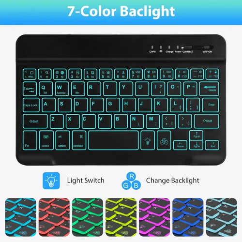 Miniatura 7 de SOPPY Funda con teclado para iPad mini 7 A17 Pro 2024/iPad Mini 6 generación con teclado 2021 8.3 pulgadas, cubierta de teclado desmontable