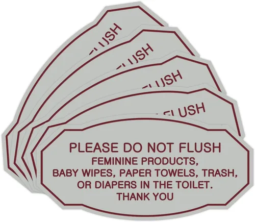 Miniatura 26 de Signs ByLITA Letrero de etiqueta victoriana Please Do Not Flush (Lt Gray), pequeño, 1 paquete Gris claro