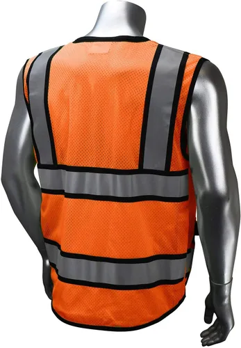 Miniatura 2 de (B Chaleco de seguridad para ingeniero, seguridad reflectante de alta visibilidad, chaleco de malla con cremallera y bolsillos