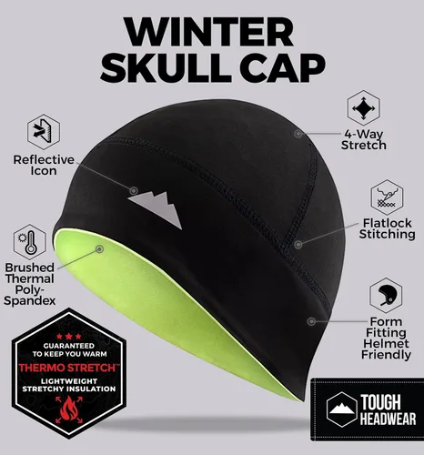 Miniatura 4 de Skull Cap Helmet Liner Running Beanie - Winter Thermal Under Helmet Cycling Head Hat - Ultimate Moisture Wicking Performance