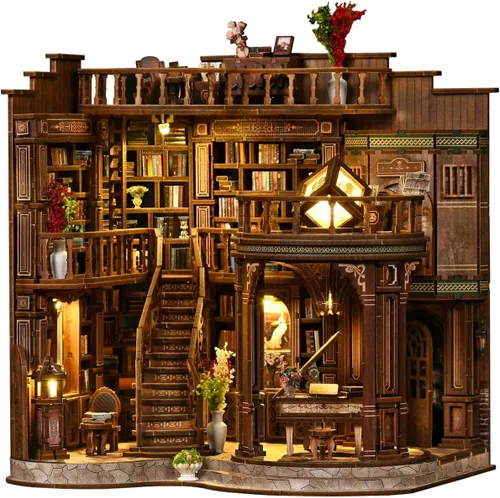 Miniatura 16 de DIY Book Nook Kit with LED Light, Miniature Dollhouse, 3D Wooden Puzzle, Bookshelf Insert Decor Craft Gift (750 PCs Windsor Castle)