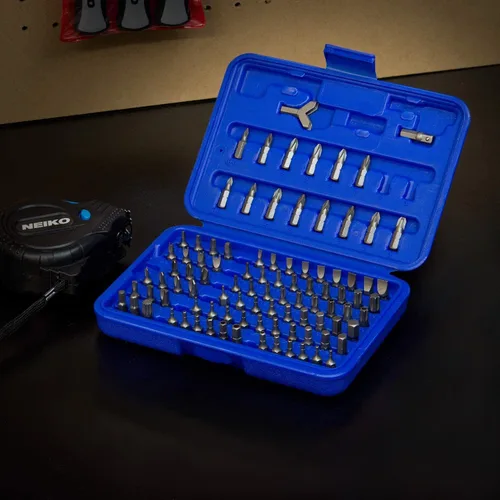 Miniatura 6 de NEIKO 10048A Juego de Brocas de Seguridad de 100 Piezas Acero Cr-V Adaptadores de 1/4 de Pulgada Phillips Ranurado Hexagonal Torx Star A Prueba