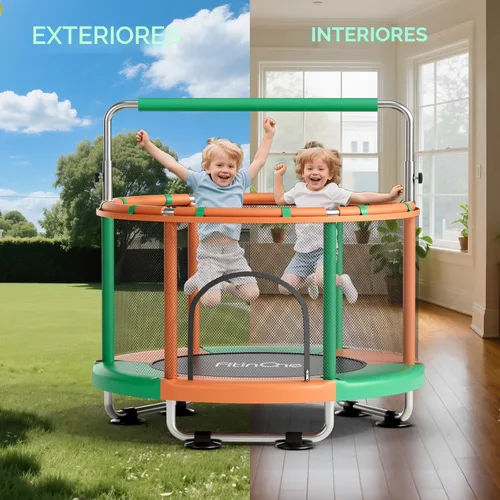 Miniatura 6 de 55" Toddler Mini Trampoline for Kids, Indoor Outdoor Toys with Swing, 440lbs Baby Kids Trampoline, Gymnastics Bar, Birthday Gifts for Boy Girl Age