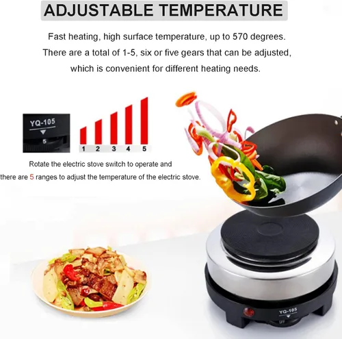 Miniatura 4 de Mini estufa, mini estufa eléctrica portátil de 500 W, calentador de hogar multifunción (enchufe de EE. UU. 110 V), adecuado para la sopa