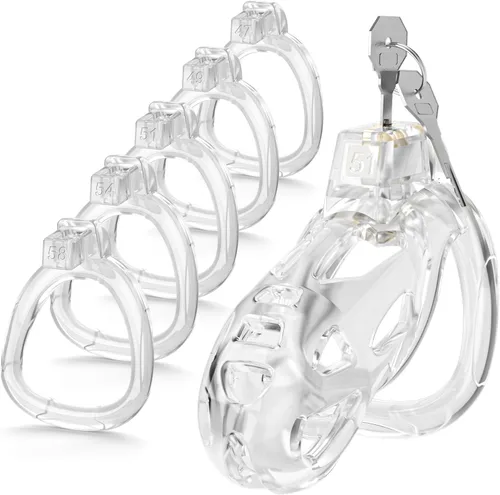 Miniatura 9 de Yivans Jaula de castidad masculina, jaula ligera de castidad para el cuerpo, resina segura para el cuerpo+jaula de pene ABS para hombres con anillo