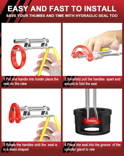 Miniatura 3 de Juego de 5 piezas de herramientas de instalación de sellos hidráulicos, herramientas de reparación de sellos de pistón de cilindro hidráulico, kits