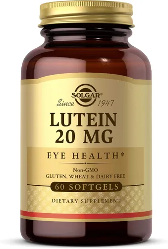 Solgar Luteína 20 mg, 60 cápsulas blandas - Apoya la salud ocular - Ayuda a filtrar la luz azul - Contiene luteína FloraGLO - Sin OMG, sin gluten,