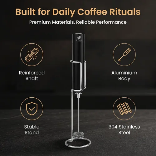 Miniatura 5 de Bean Envy Espumador de leche recargable de mano, espumador de café de aluminio de mano con varita espumadora de acero inoxidable, el mejor regalo