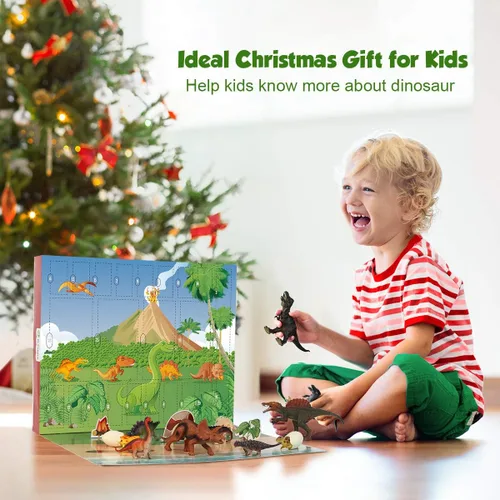 Miniatura 5 de D-FantiX Calendario de Adviento de Dinosaurios 2025 para Niños, Calendario de Adviento de 24 Días de Cuenta Regresiva para Navidad, Juguetes